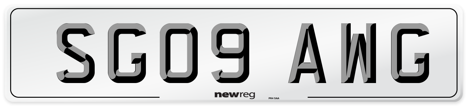 SG09 AWG Number Plate from New Reg
